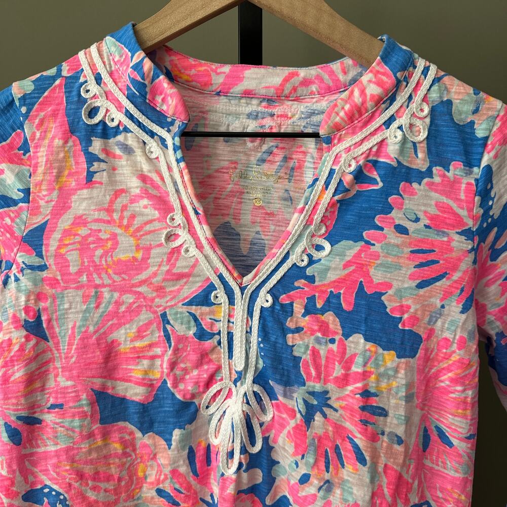 Lilly Pulitzer Kaia Knit Tunic Top Cotton Size XS - Picture 2 of 4